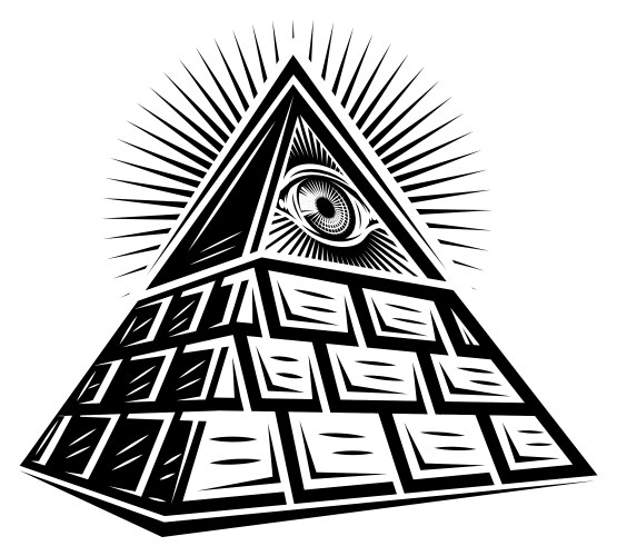 Stylized brick pyramid of masons with an all Vector Image