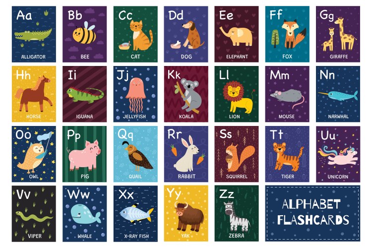 Alphabet Flashcards Vector Images (over 11,000)