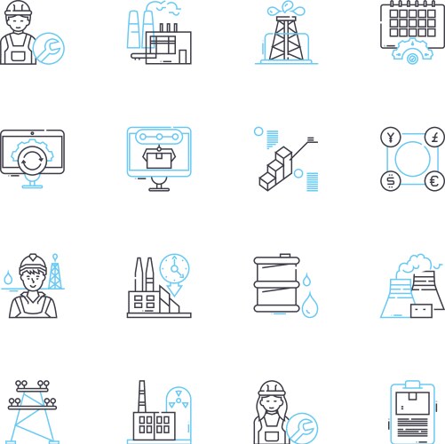 Building linear icons set architecture design vector image