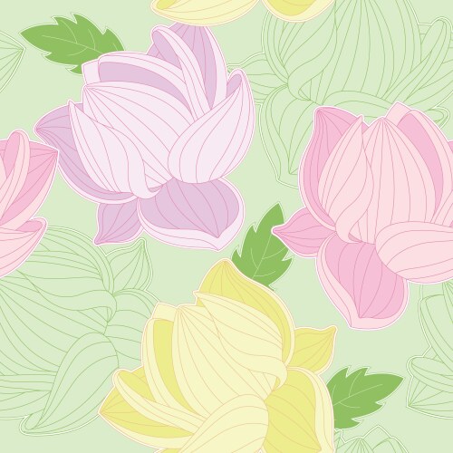 Lotus seamless pattern Royalty Free Vector Image