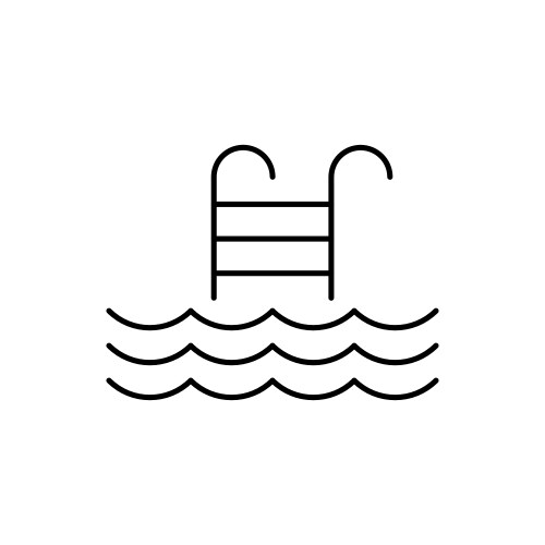 Pool ladder line icon on white background vector image