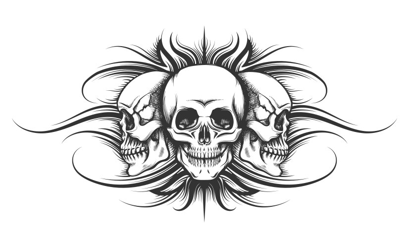 Skull Stencil Tattoo Vector Images (over 540)