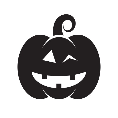 Adorable Black Pumpkin Vector Image