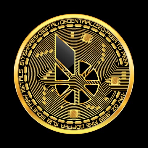 Crypto currency bitshares golden symbol vector image