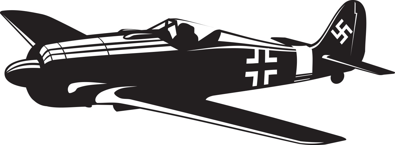 Focke-Wulf Fw 190 Fighter Vector Image