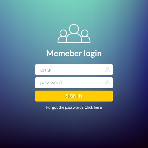 login user interface sign in web element template vector image