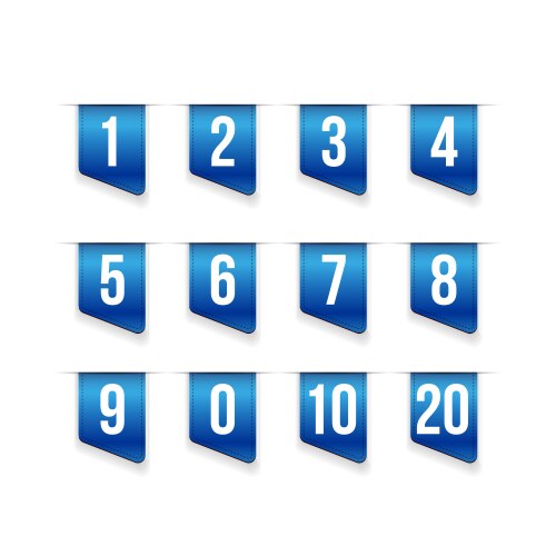 Number set ribbon Royalty Free Vector Image - VectorStock