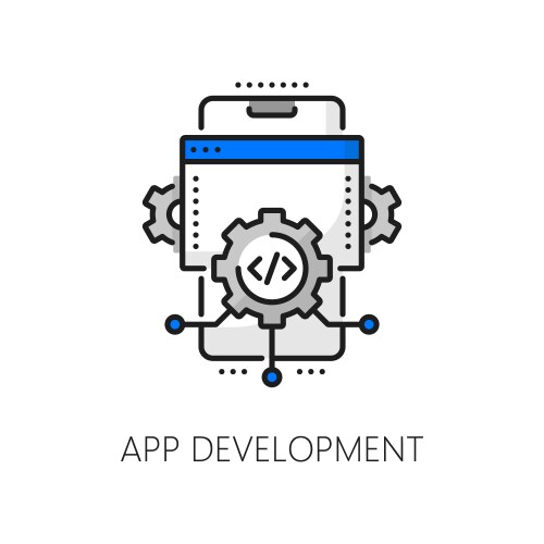 Mobile application coding software develop icon vector image