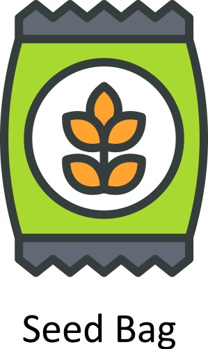 Seed bag fill outline icon design illust Vector Image