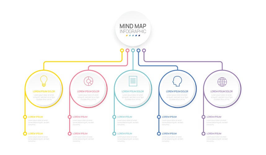 infographic timeline mindmap element for business vector