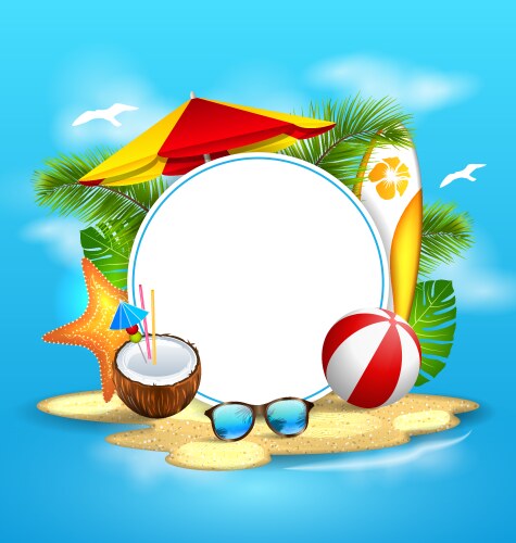 Tropical Beach Summer Background Vector Image