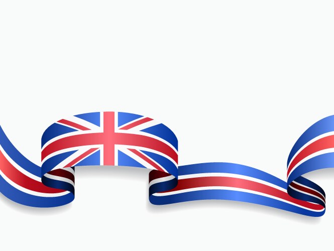 british flag wavy abstract background vector