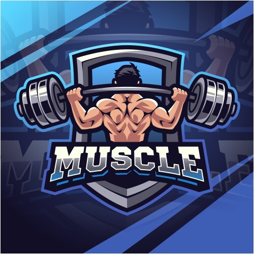 Muscle man mascot logo design Vector Image