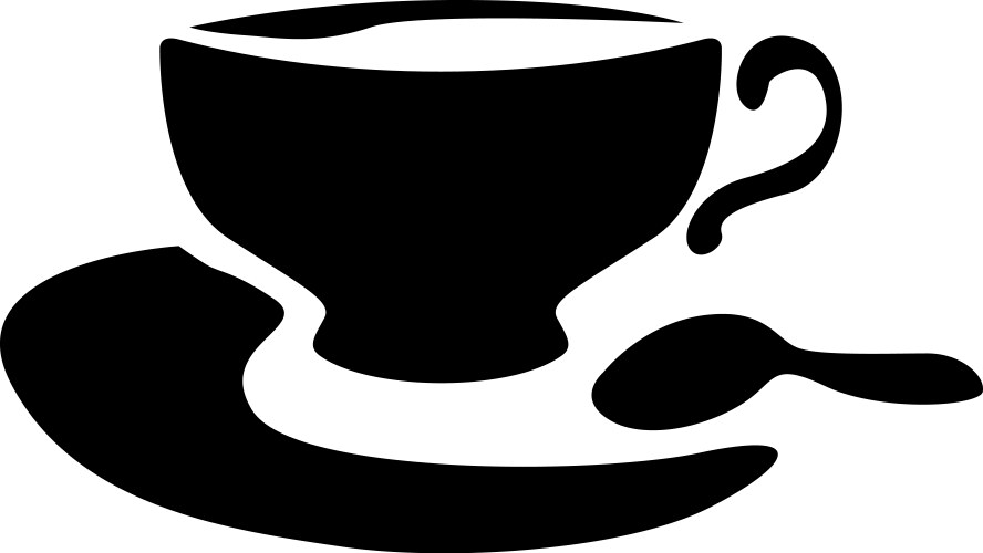 Tea set black flat icons Royalty Free Vector Image