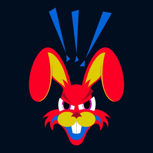 Paper sticker on theme evil rabbit animal – Free Vector | VectorStock