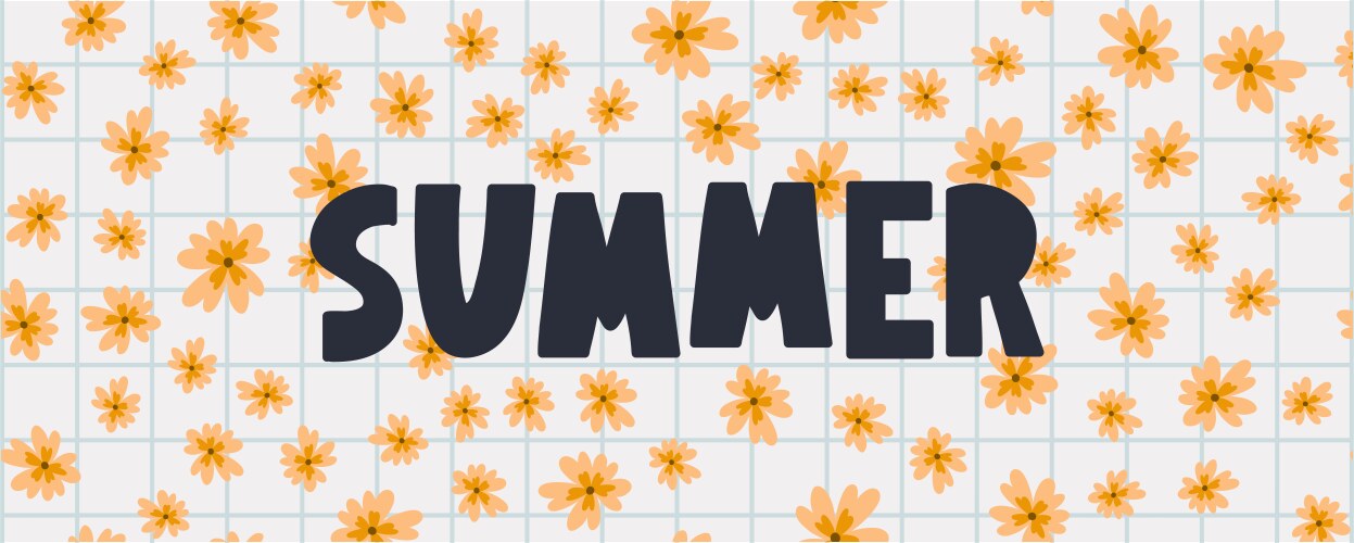 summer sale banner with flowers letter vector image