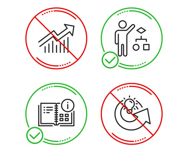 Algorithm demand curve and instruction info icons vector image