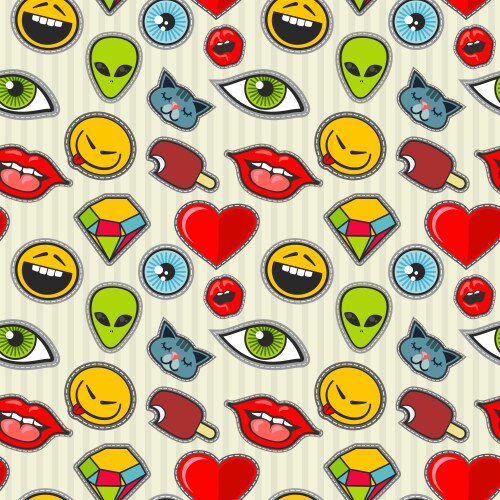 cartoon patch seamless pattern vector