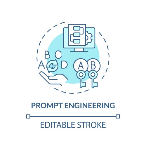 Prompt engineering soft blue concept icon vector image