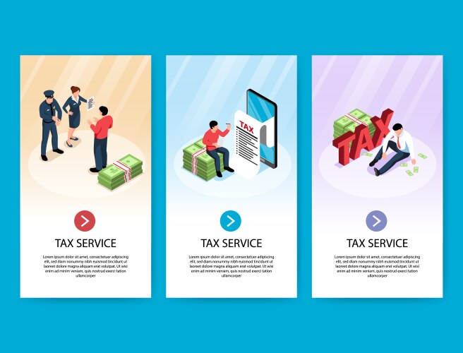 Tax services vertical banners vector image