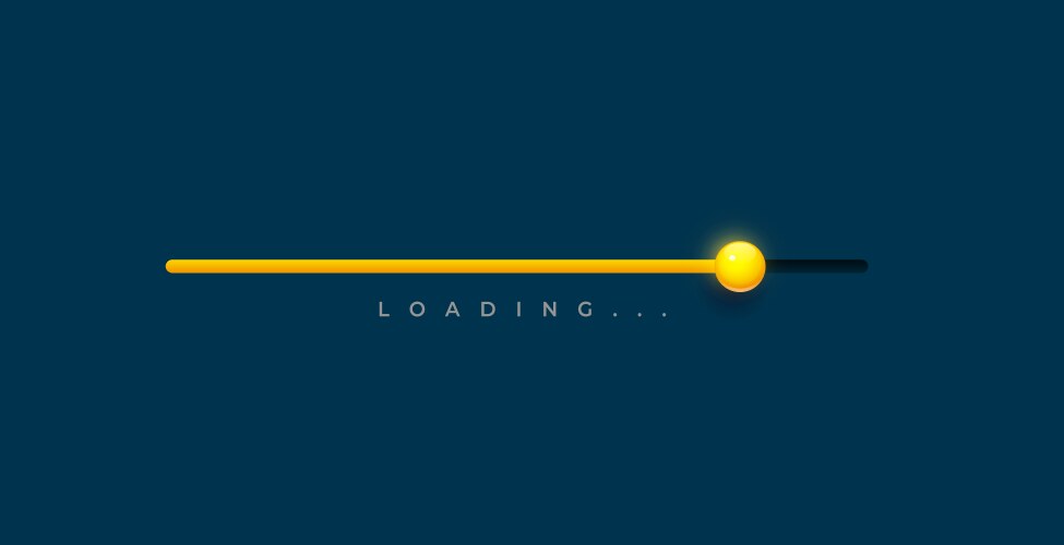 Yellow loading or process slider bar for web app vector image