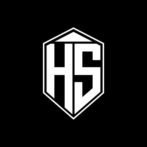 Hs logo monogram with emblem shape combination Vector Image