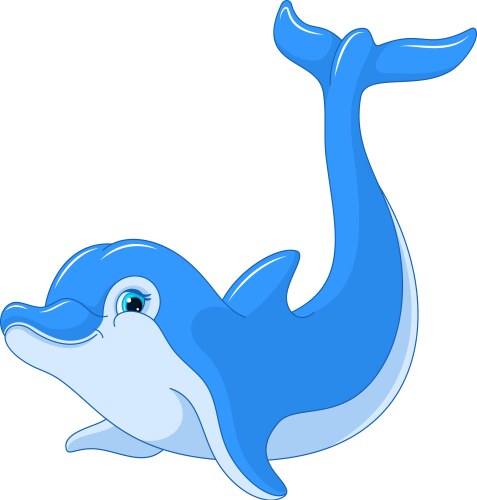 Cute Dolphin Swimming Vector Image