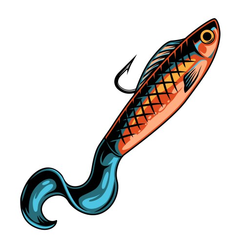 Retro Paddle Tail Fishing Lure Vector Image