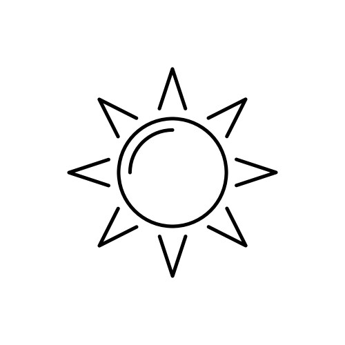 Sammer sun linear icon on white background vector image