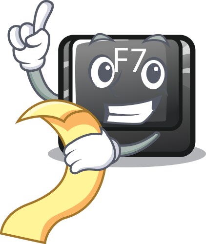 With menu f7 button installed in computer cartoon vector image