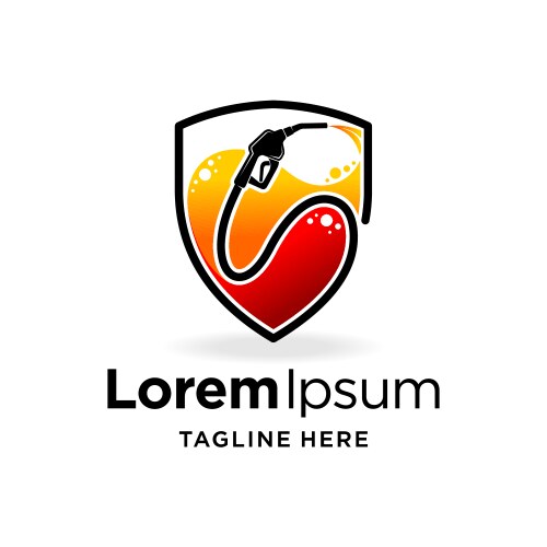 Gas station logo with shield concept Vector Image