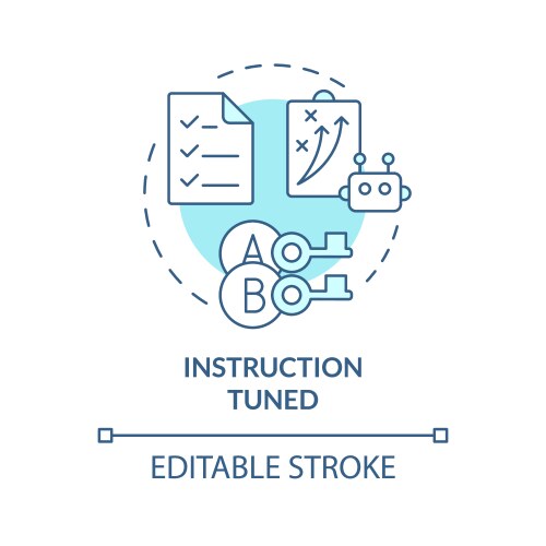 Instruction tuned soft blue concept icon vector image