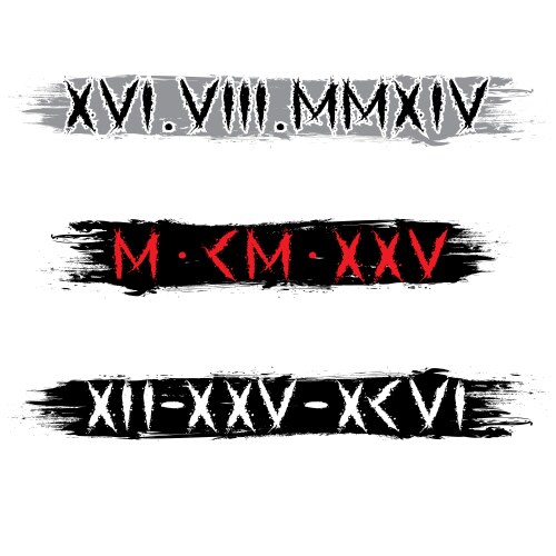 Runic roman numbers date lines vector image