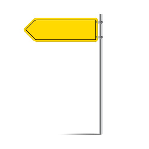 Blank yellow warning sign isolated Royalty Free Vector Image