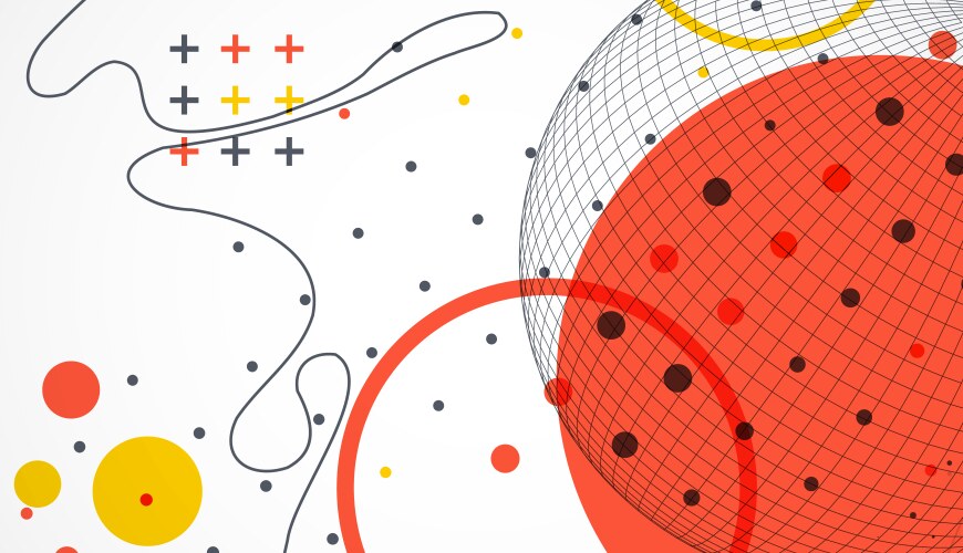 Abstract sphere background with plexus effect 3d vector image