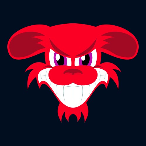 Flat icon on theme evil animal angry dog vector image