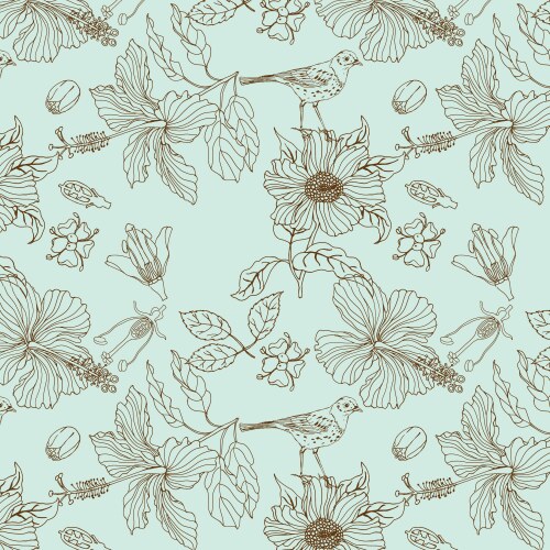 Seamless floral pattern with chrysanthemums Vector Image