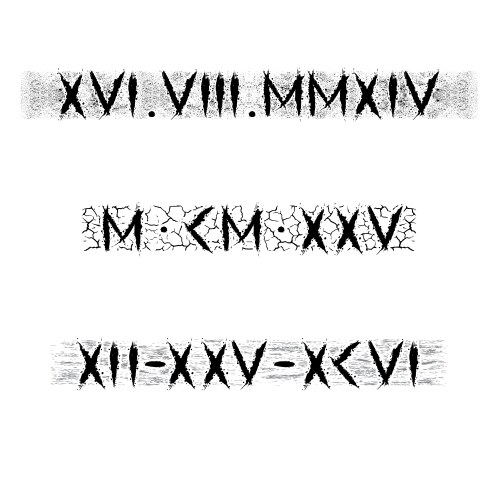 Runic roman numbers date tattoo vector image