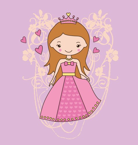 Cute princess Royalty Free Vector Image - VectorStock