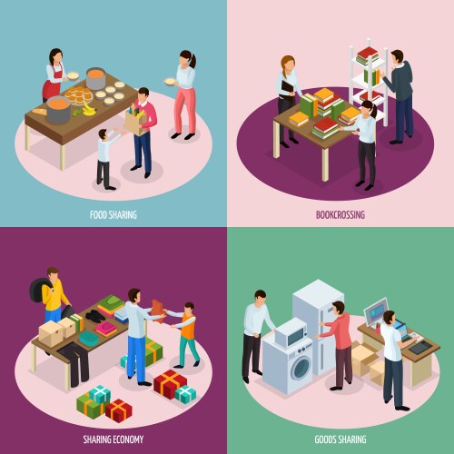 sharing economy design concept vector image