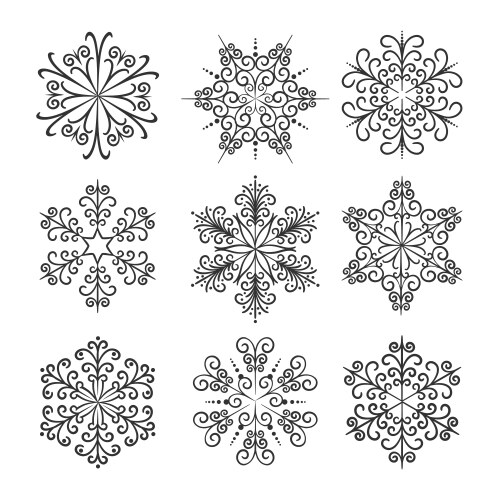 Simple snowflake icons Royalty Free Vector Image