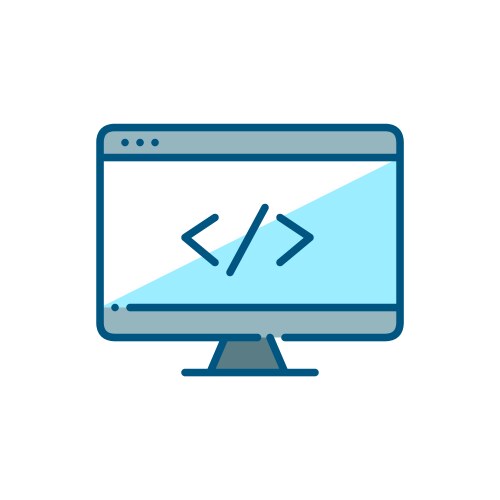 Programming icon web coding in a browser vector image