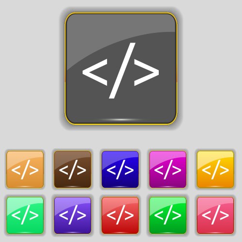 Code sign icon programming language symbol set vector image