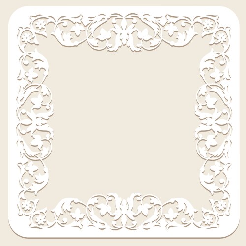 Floral Laser Cut Frame Vector Image