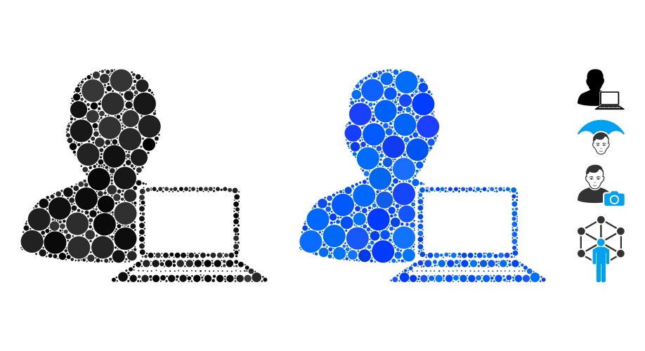 Computer programmer mosaic icon circle dots vektorbild