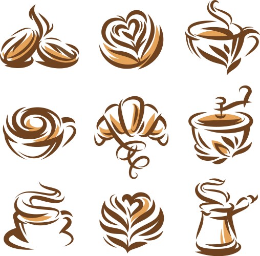 Coffee design elements Royalty Free Vector Image