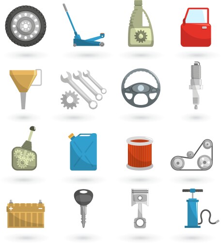 Auto service icons flat vector image