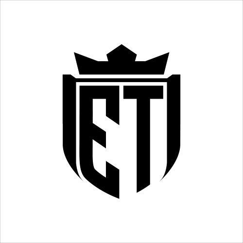 Ng logo shield shape with geometric crown inside Vector Image