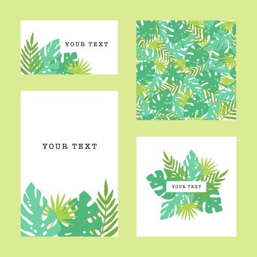 set of tropical template goods vector image