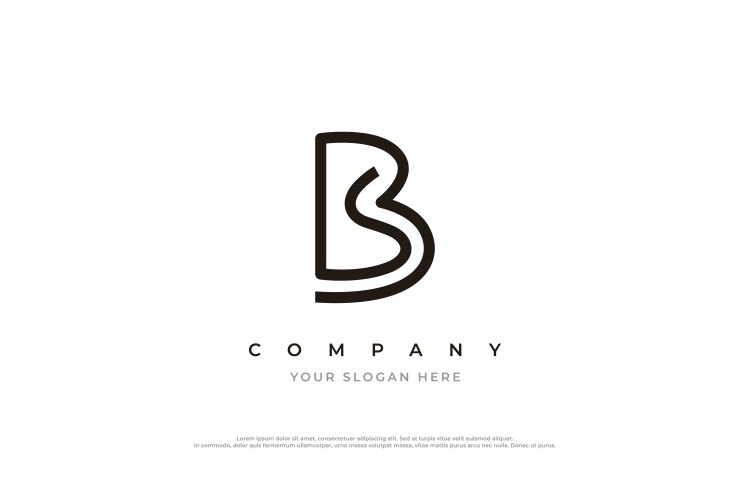 Elegant Initial Letter BS Logo Template Vector Image